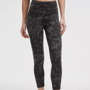 LIKE NEW Lululemon Align High-Rise Crop 23" Hidden Heritage lace black multi 8